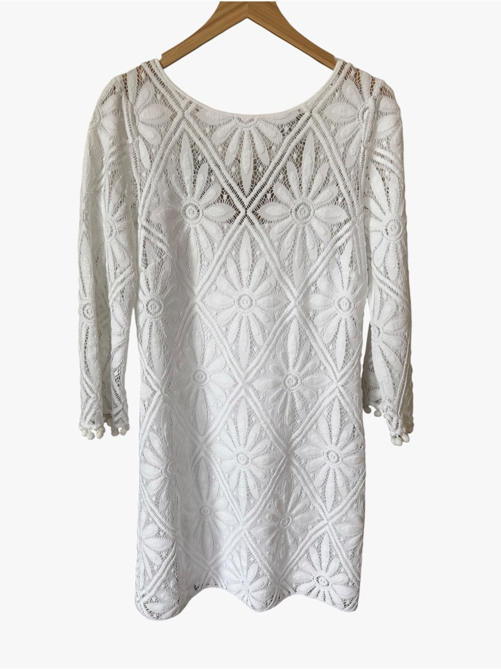 Lilly Pulitzer topanga White Crochet Lace Long Sleeve Shift Dress